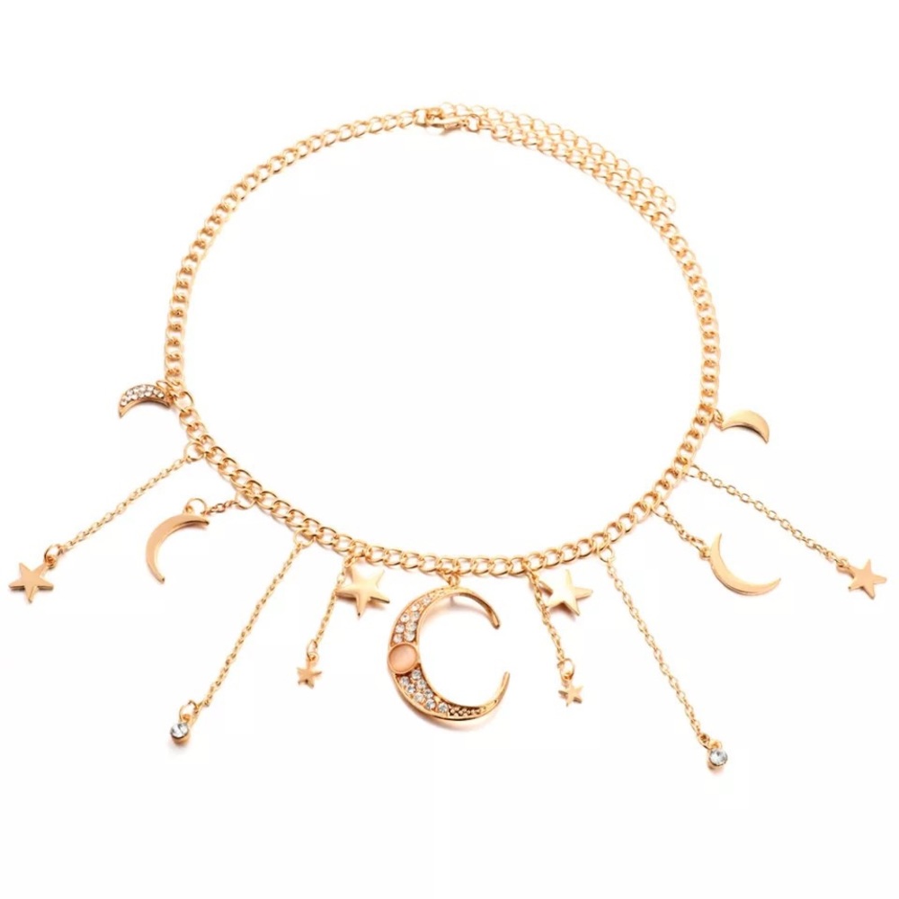 Bohemian Moon & Stars Crystal Necklace - Picture 15 of 16
